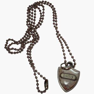 Shield Shaped Lucky Pendant Necklace